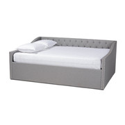 Baxton Studio Haylie Light Grey Upholstered Full Size Daybed 158-9680